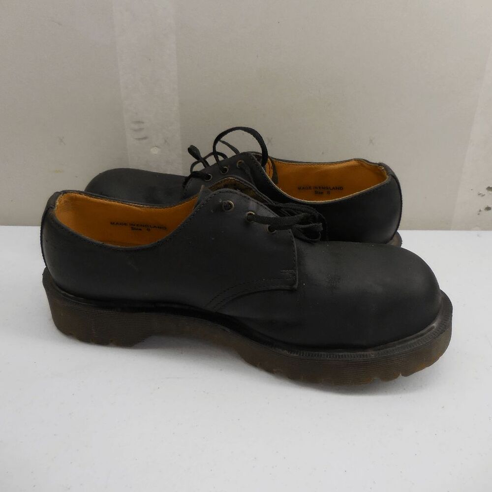 Vintage Dr. Martens Mens Black Original Made In England Oxford Shoes Size 8 90s - Picture 4 of 13